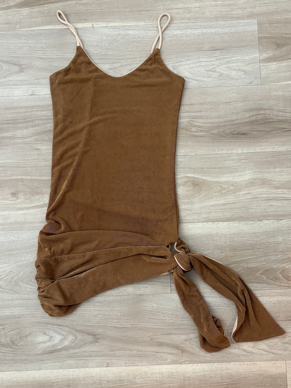 Reversible brown knit mini dress 🤎